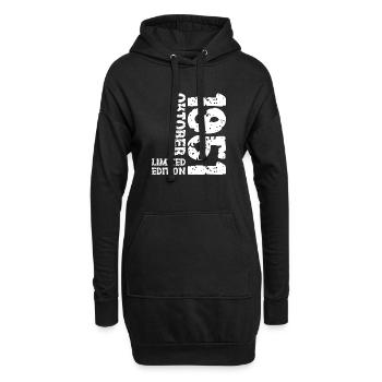 1951 Oktober Limited Edition 72. Geburtstag Deko - Hoodie-Kleid - Schwarz - Vorne