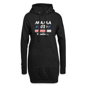 Mama 2024 Loading Schwangerschaft Bekanntgabe Baby - Hoodie-Kleid - Schwarz - Vorne