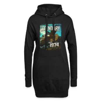 Légendaire depuis 1974 - Sweat-shirt à capuche long Femme - noir - Devant
