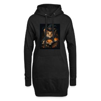 Halloween Cadeau Femmes Lion Hommes Enfants Décoration - Sweat-shirt à capuche long Femme - noir - Devant