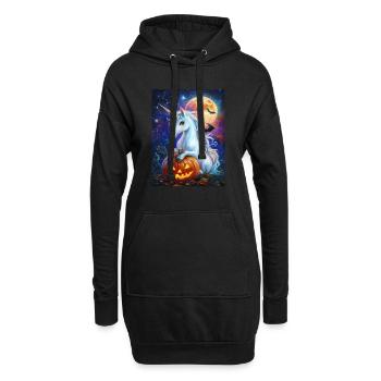 Cadeau d’Halloween Femmes Licorne Hommes Enfants - Sweat-shirt à capuche long Femme - noir - Devant