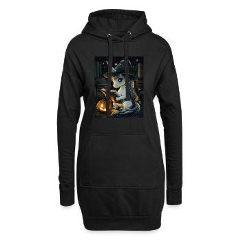 Cadeau d’Halloween Femmes Licorne Hommes Enfants - Sweat-shirt à capuche long Femme - noir - Devant