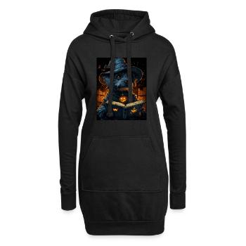 Halloween Cadeau Femmes Chien Hommes Enfants Décoration - Sweat-shirt à capuche long Femme - noir - Devant