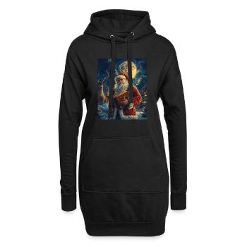 Weihnachtsmann Frauen Männer Kinder Weihnachten - Hoodie-Kleid - Schwarz - Vorne