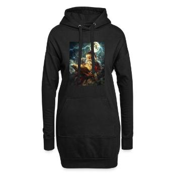 Père Noël Femmes Hommes Enfants Noël - Sweat-shirt à capuche long Femme - noir - Devant