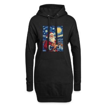 Weihnachtsmann Frauen Männer Kinder Weihnachten - Hoodie-Kleid - Schwarz - Vorne