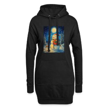 Schneemann Weihnachten Frauen Männer Kinder - Hoodie-Kleid - Schwarz - Vorne