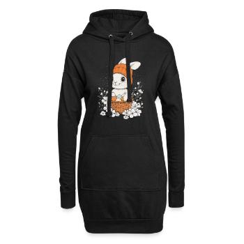 Lapin de Pâques Cadeau Pâques Femmes Hommes Enfants - Sweat-shirt à capuche long Femme - noir - Devant