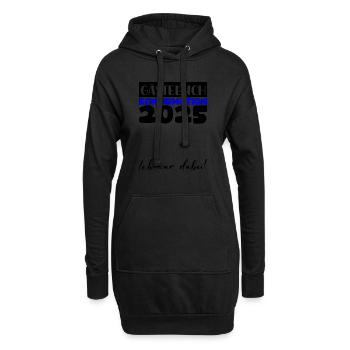 Confirmation 2025 décoration livre d'or filles garçons - Sweat-shirt à capuche long Femme - noir - Devant
