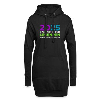 Écolier 2025 Inscription des jeunes filles à l’école 2025 Décoration - Sweat-shirt à capuche long Femme - noir - Devant