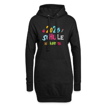Écolier 2025 Inscription des jeunes filles à l’école 2025 Décoration - Sweat-shirt à capuche long Femme - noir - Devant