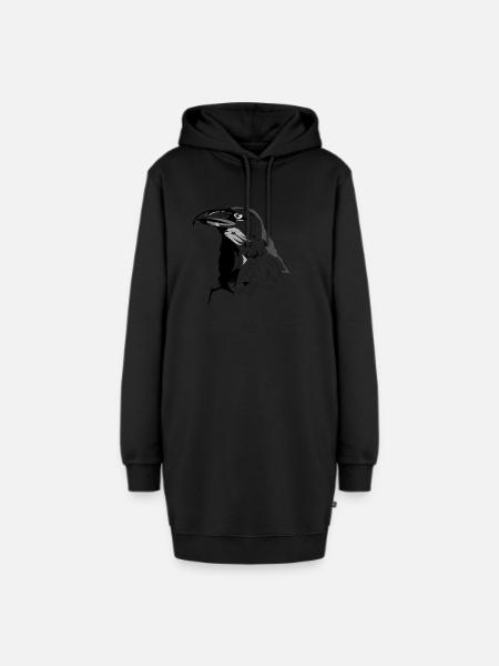 Rabe - Hoodie-Kleid - Schwarz