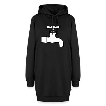 bad bath badewanne bathtube shower dusche116 - Hoodie-Kleid - Schwarz - Vorne - AI Model Female 172 light (172cm)