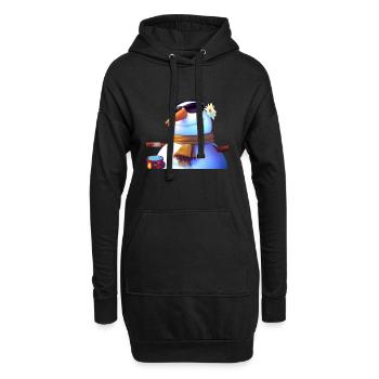 Bonhomme de neige avec lunettes de soleil - Sweat-shirt à capuche long Femme - noir - Devant