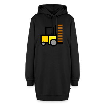 gabelstapler fork lift truck stacker pallet palett - Hoodie-Kleid - Schwarz - Vorne - AI Model Female 172 light (172cm)