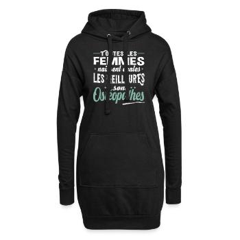 Ostéopathe femme. Cadeau métier médecin. - Sweat-shirt à capuche long Femme - noir - Devant