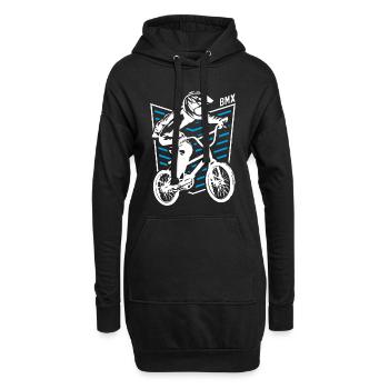 | de badge Bmx Bmx Bike Rider Retro Bleu - Sweat-shirt à capuche long Femme - noir - Devant