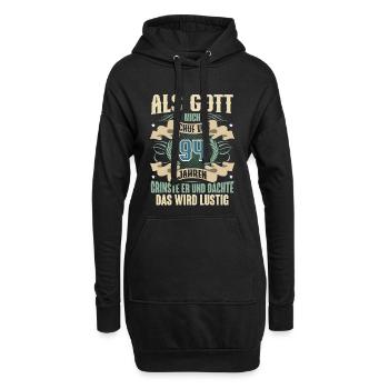 94. Geburtstag Als Gott Mich Schuf Vor - Hoodie-Kleid - Schwarz - Vorne
