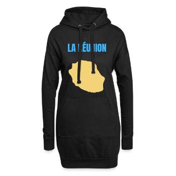 T-Shirt mit goldener Karte auf der Insel La Réunion - Hoodie-Kleid - Schwarz - Vorne