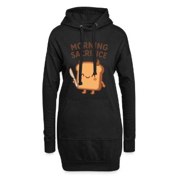 Toast du sacrifice du matin - Sweat-shirt à capuche long Femme - noir - Devant