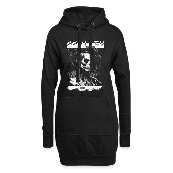 Memento Mori Skelett - Hoodie-Kleid - Schwarz - Vorne