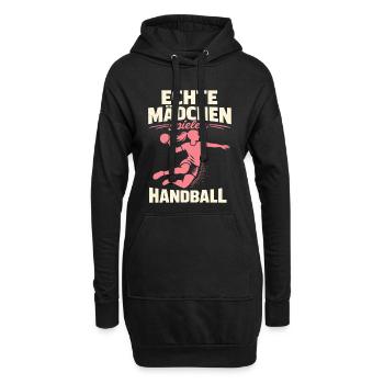 handball mädchen verein team spielerin - Hoodie-Kleid - Schwarz - Vorne