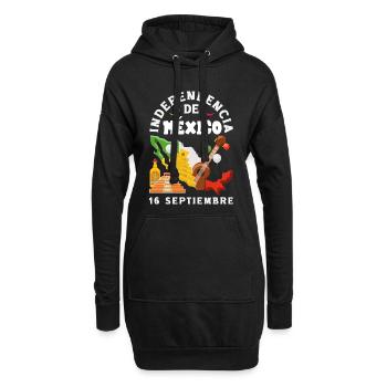 Mexiko Stolz & Heimat Mexikaner Mexico Flagge - Hoodie-Kleid - Schwarz - Vorne