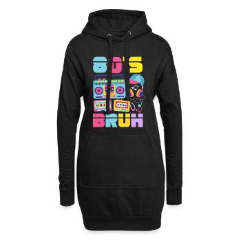 Retour rétro au design vintage des années 80 - Sweat-shirt à capuche long Femme - noir - Devant
