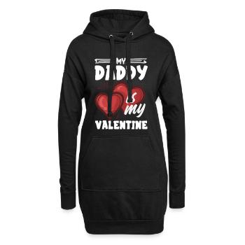 Retro Herz Valentinstag Design Liebe - Hoodie-Kleid - Schwarz - Vorne