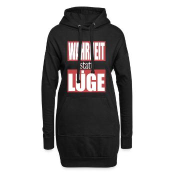 Wahrheit statt Lüge - Hoodie-Kleid - Schwarz - Vorne