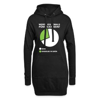Werde ich pünktlich sein? Diagramm - Hoodie-Kleid - Schwarz - Vorne