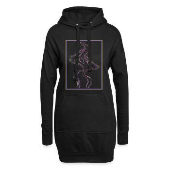 Kissing mouths in rainbow frame - Hoodie Dress - black - Front