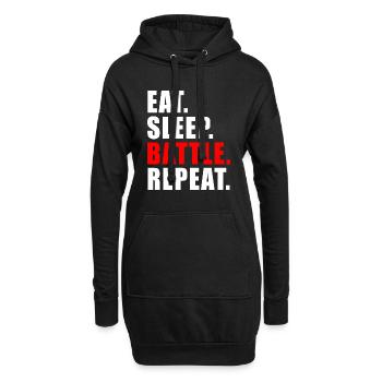 EAT SLEEP BATTLE REPEAT GIFT GAMING BRAWL GAME - Sweat-shirt à capuche long Femme - noir - Devant