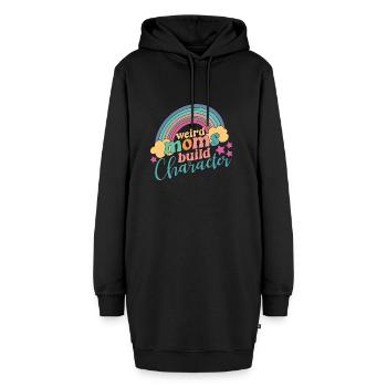 #MOMLIFE Mama Design Mutterherz Mutterlieb - Hoodie-Kleid - Schwarz - Vorne