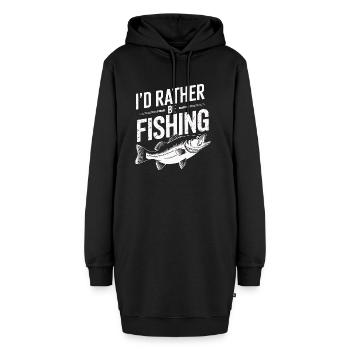 Pêcheur drôle de dicton pêche - Sweat-shirt à capuche long Femme - noir - Devant