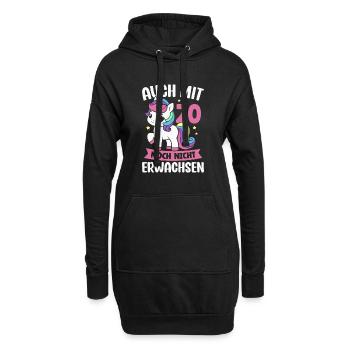 20. Geburtstag Einhorn 20 Jahre Geburtstagsparty - Hoodie-Kleid - Schwarz - Vorne