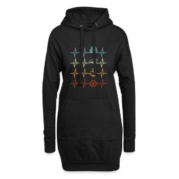 Voilier Voilier Capitaine Bateau Skipper Marin - Sweat-shirt à capuche long Femme - noir - Devant