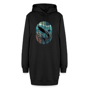 Walhai Hai Meeresbewohner Meer - Hoodie-Kleid - Schwarz - Vorne