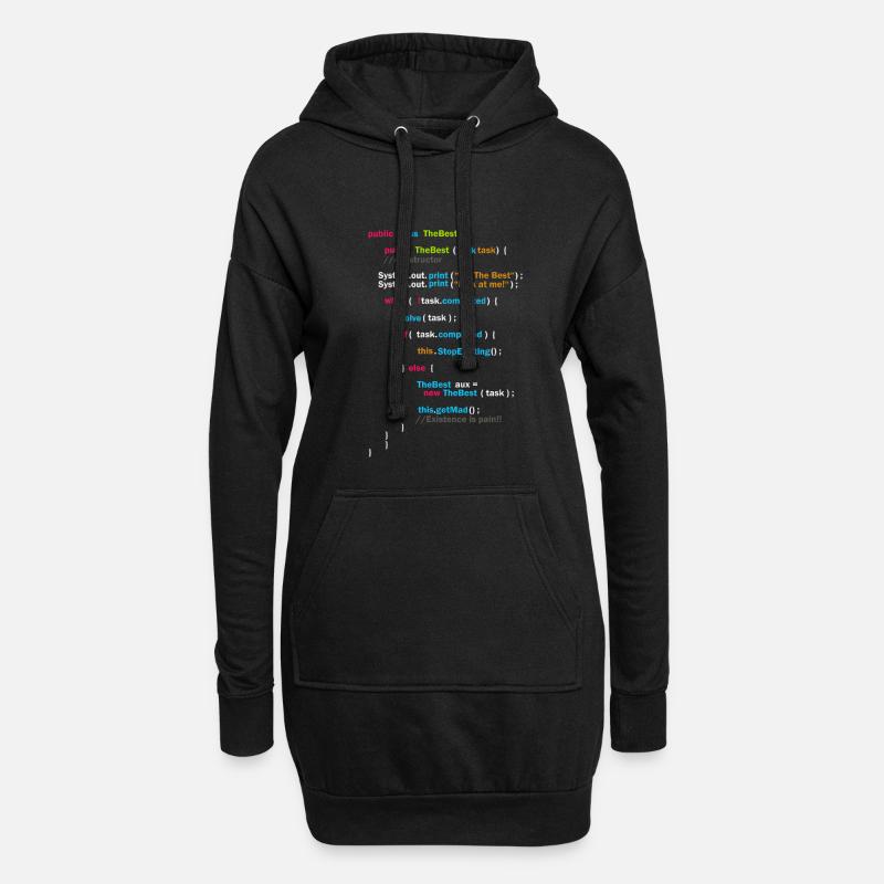 Programm Code - Hoodie-Kleid - Schwarz