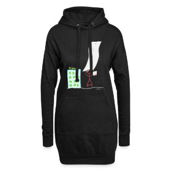 Schulabschluss Strichmännnchen Diplom Lebensweg - Hoodie-Kleid - Schwarz - Vorne