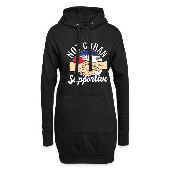 Pas cubain mais un voyageur de pays solidaire Cuba - Sweat-shirt à capuche long Femme - noir - Devant