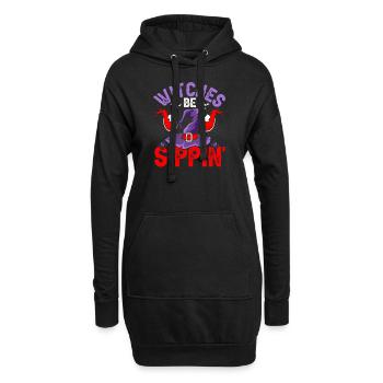 Hexen Be Sippin Damen Lustiges Halloween T-Shirt - Hoodie-Kleid - Schwarz - Vorne