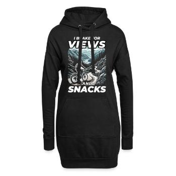 Randonnée équestre Gravel Ride VTT Cyclisme - Sweat-shirt à capuche long Femme - noir - Devant