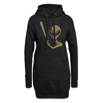 Alien joueur de baseball Silhouette minimaliste - Sweat-shirt à capuche long Femme - noir - Devant