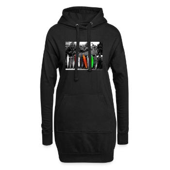 "Surf Boards" - Hoodie-Kleid - Schwarz - Vorne