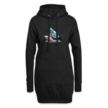 Tauben lesen Zeitung (Magische Tiere) - Hoodie-Kleid - Schwarz - Vorne