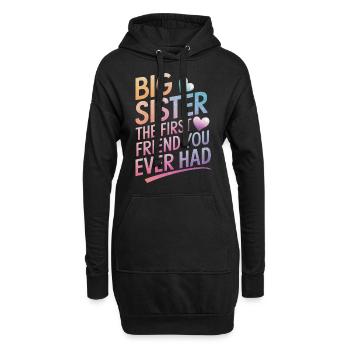 Sœur, Frère ou sœur, Famille - Sweat-shirt à capuche long Femme - noir - Devant