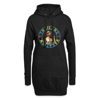 Thailand Urlaub Party Outfit Full Moon Party - Hoodie-Kleid - Schwarz - Vorne