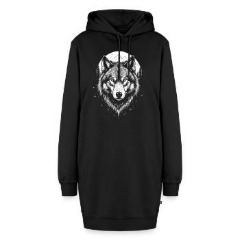 Wolf Forest Nature sauvage Animaux sauvages - Sweat-shirt à capuche long Femme - noir - Devant