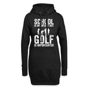 Schule ist wichtig, aber Golf ist noch wichtiger - Hoodie-Kleid - Schwarz - Vorne